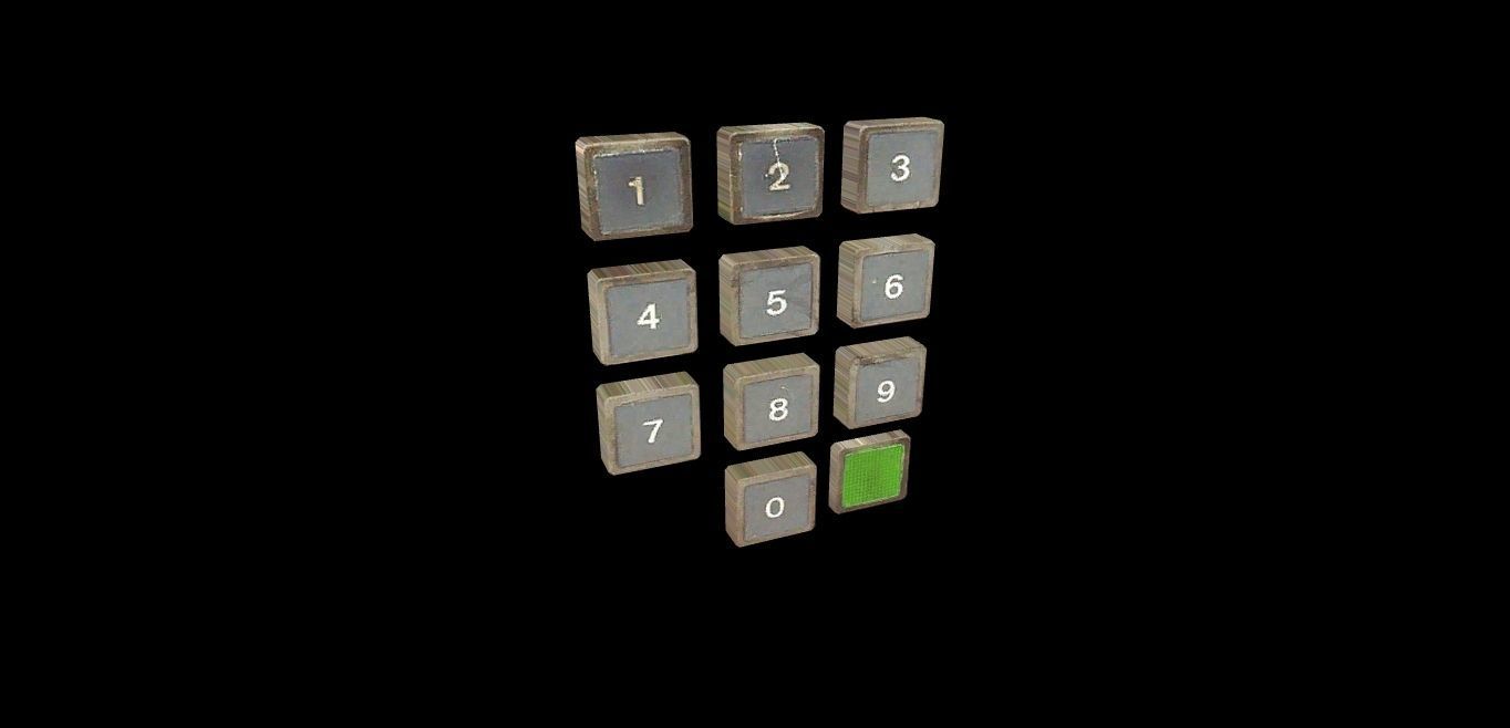 Keypad lock device Low-poly 3D model_7