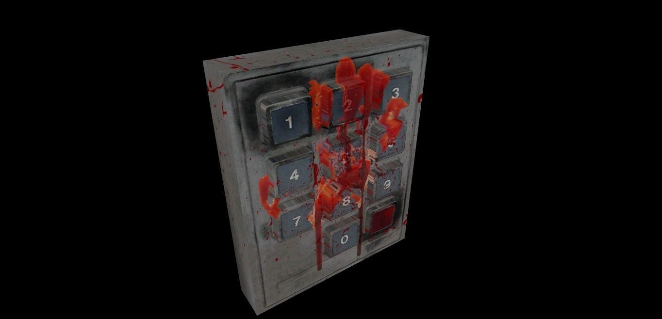 Keypad lock device Low-poly 3D model_9