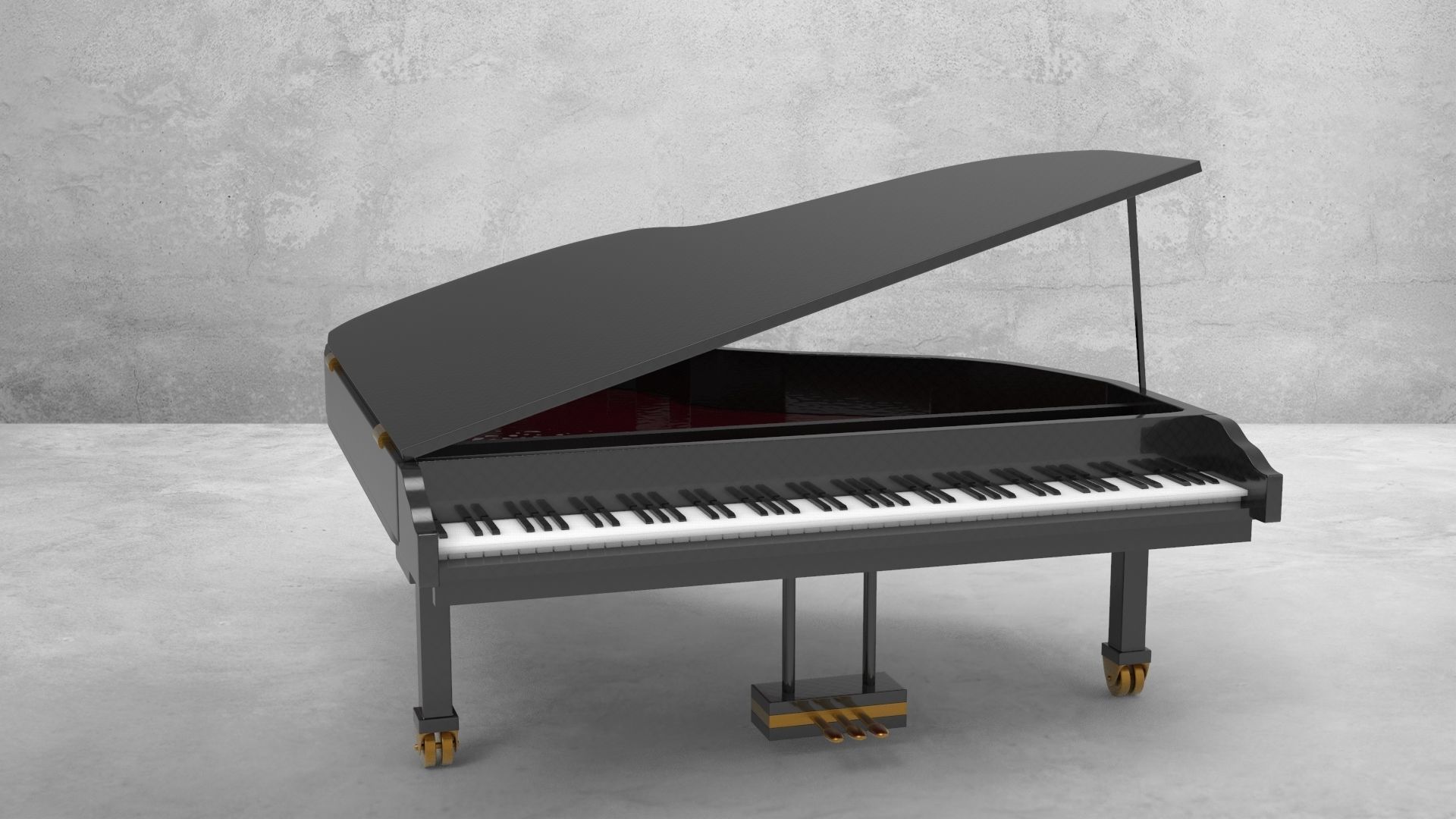 Piano grand 3D model_1