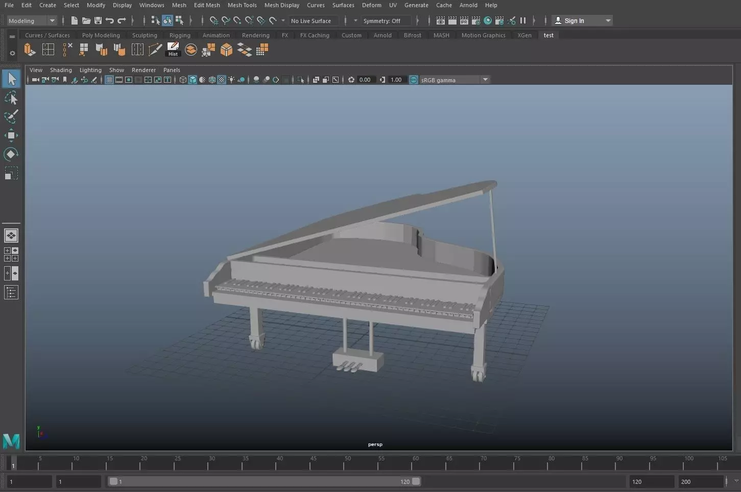 Piano grand 3D model_0