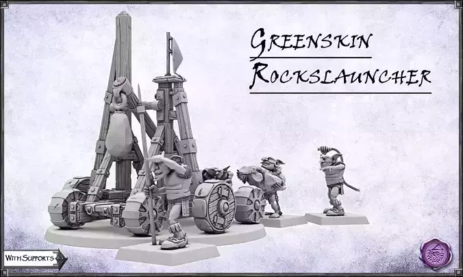 Greenskins RocksLauncher -UNIT- 28mm Miniatures 3D print model