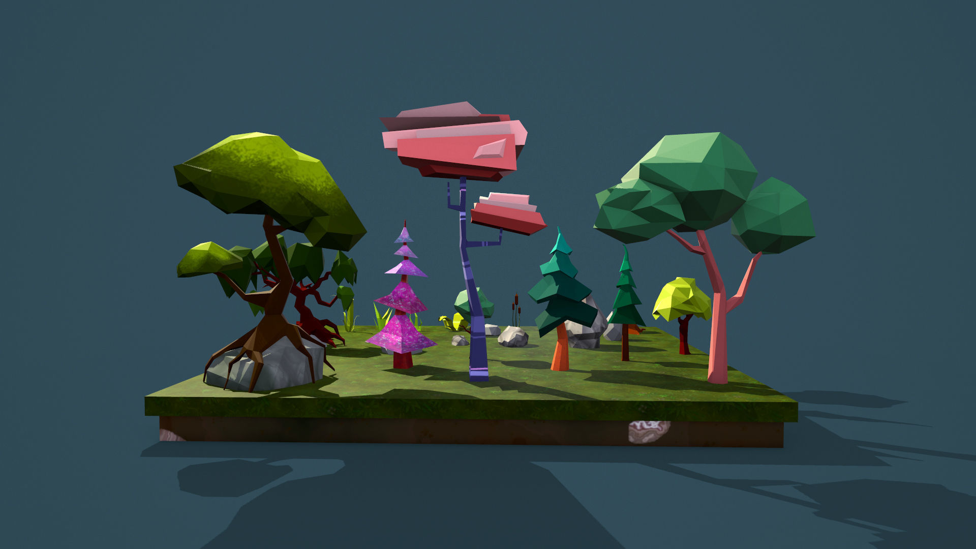 Lowpoly forest game asset Low-poly 3D model_7