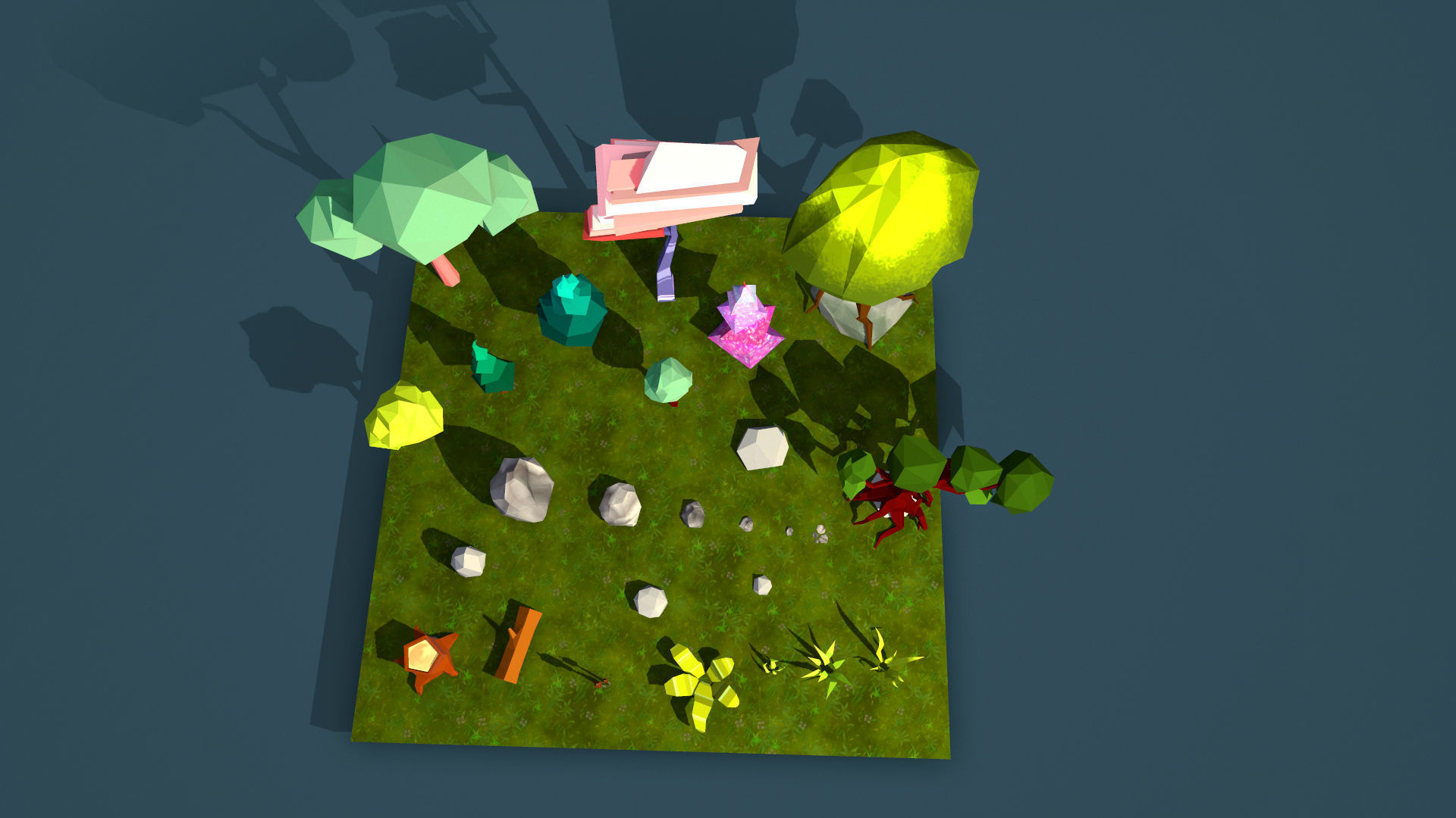 Lowpoly forest game asset Low-poly 3D model_5