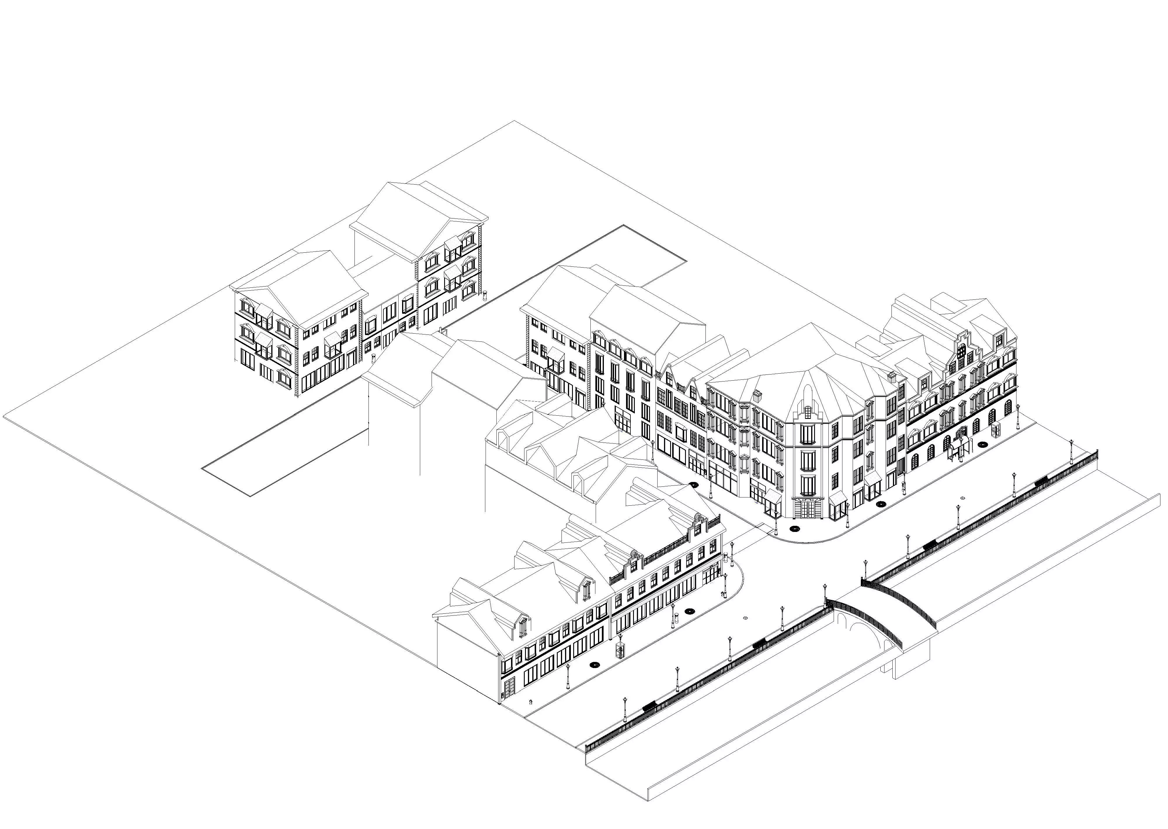 Exterior old Europe  street 2 Low-poly 3D model_0