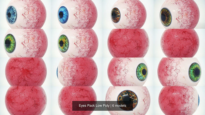 Eyes Pack Low Poly 3D Model Collection