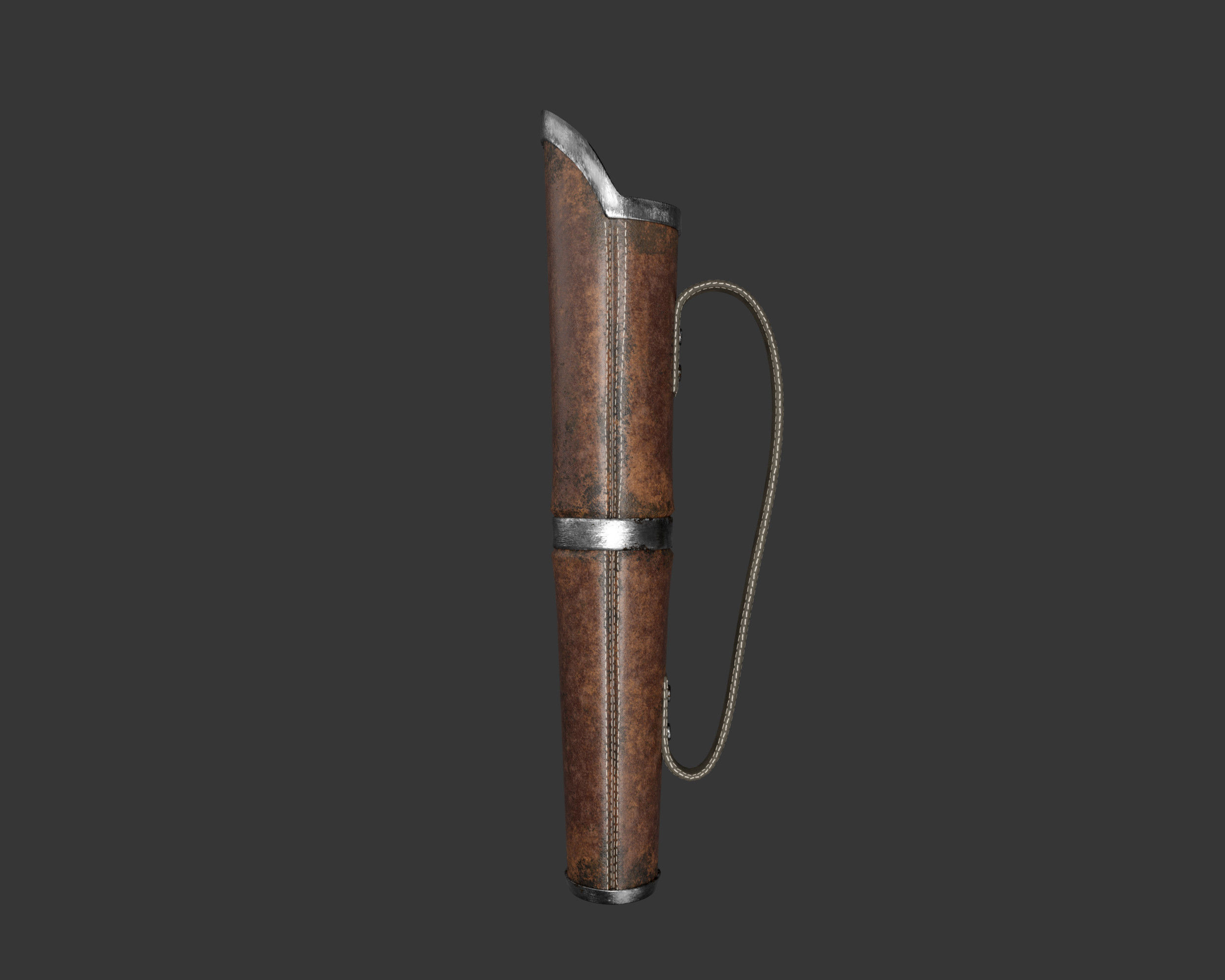 Medieval Knightly Weapon Bow and Arrow Low-poly 3D model_26