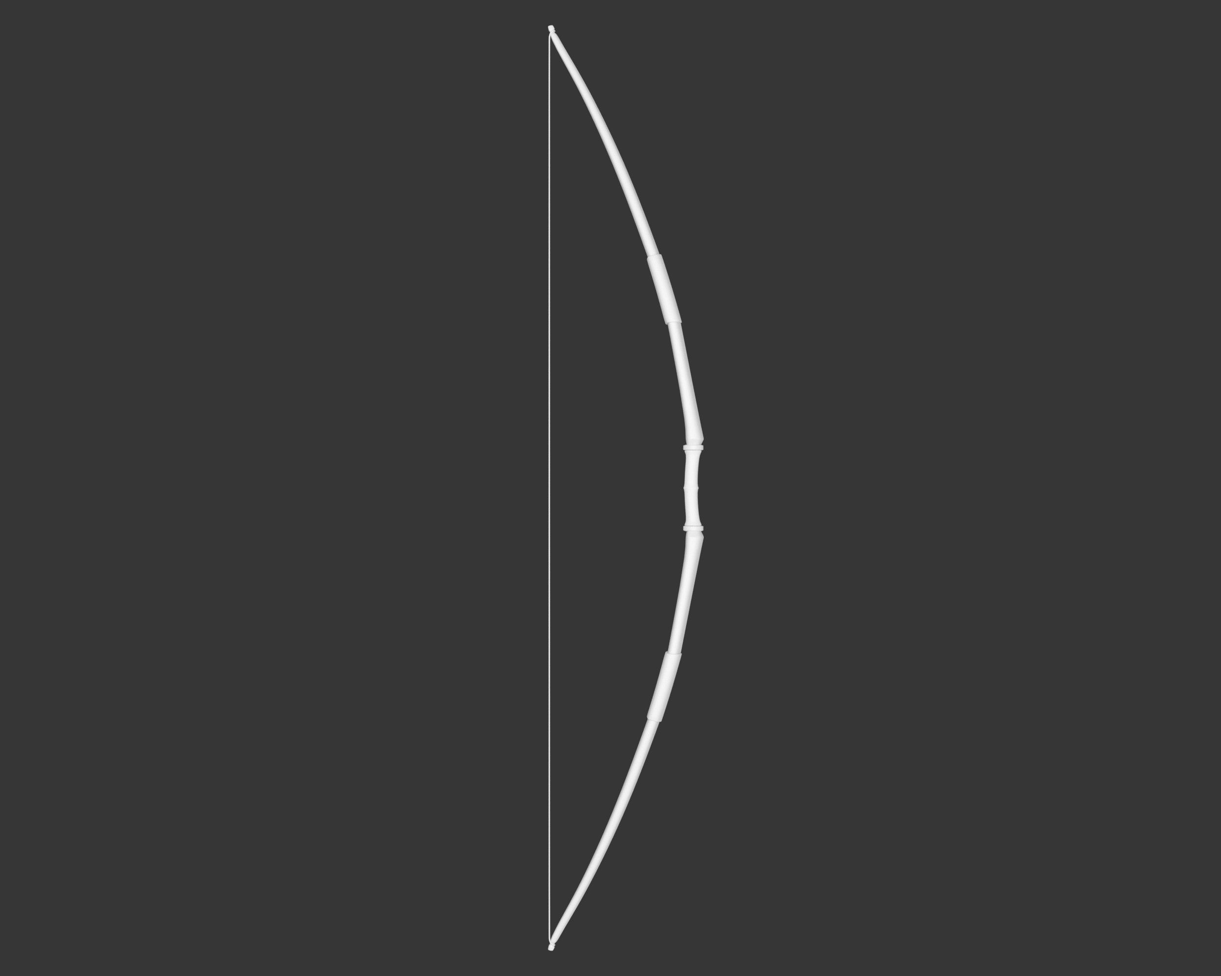 Medieval Knightly Weapon Bow and Arrow Low-poly 3D model_4