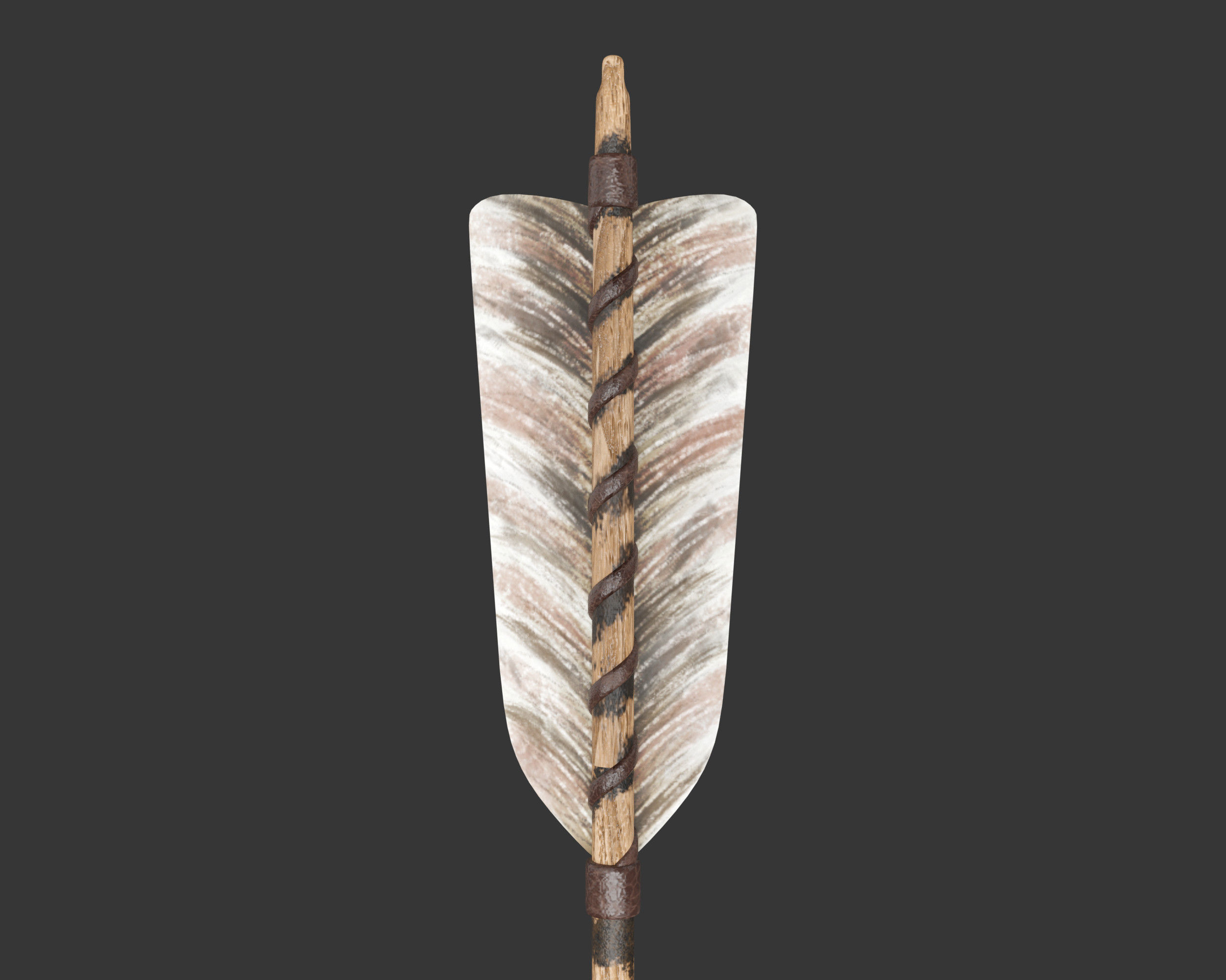 Medieval Knightly Weapon Bow and Arrow Low-poly 3D model_19