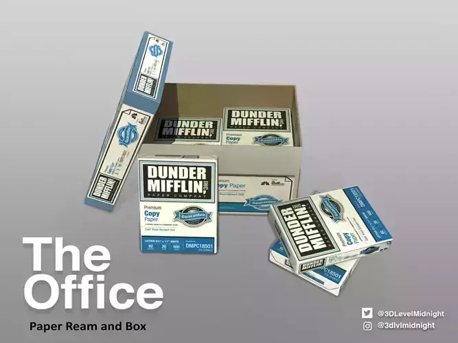Paper Ream and Box Free low-poly 3D model