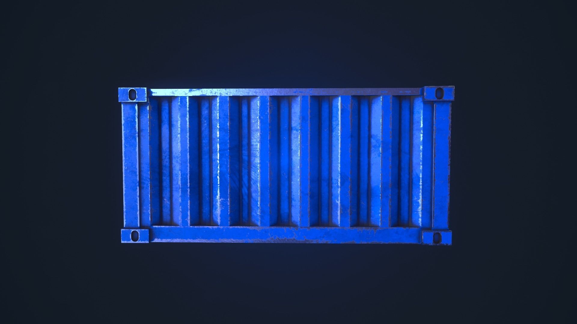 Shipping Container Low-poly 3D model_4
