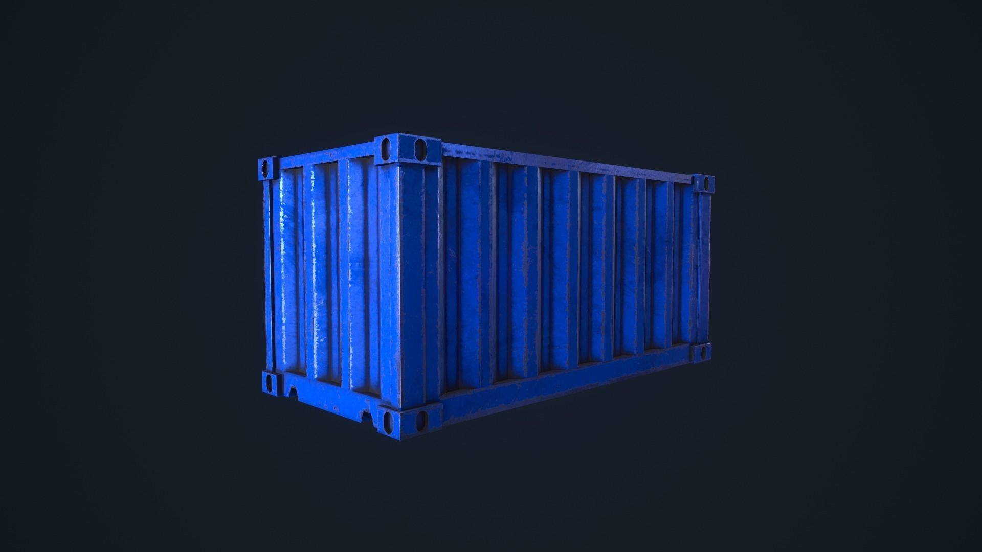 Shipping Container Low-poly 3D model_7