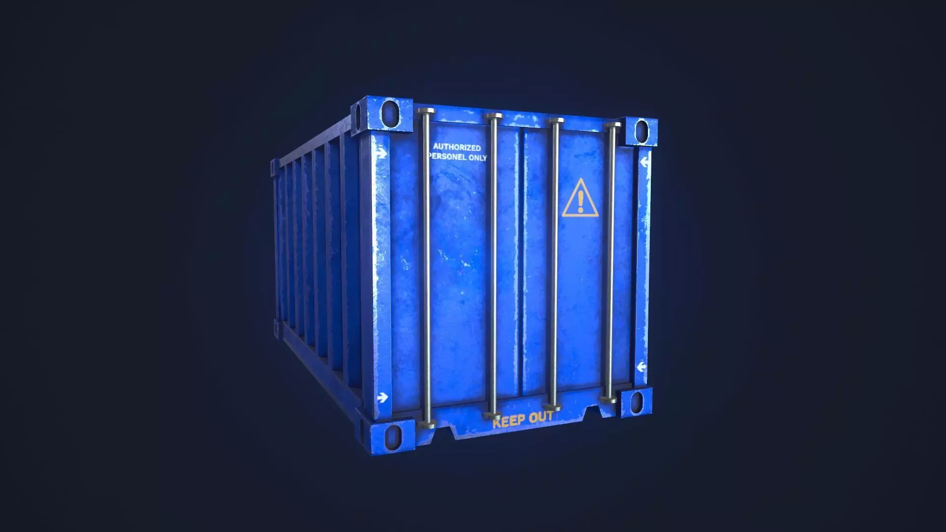 Shipping Container Low-poly 3D model_0