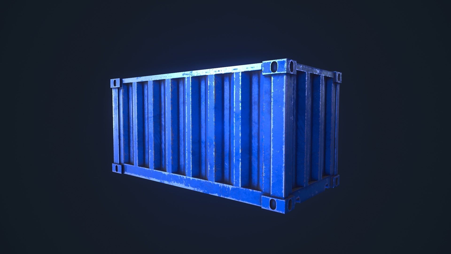 Shipping Container Low-poly 3D model_5