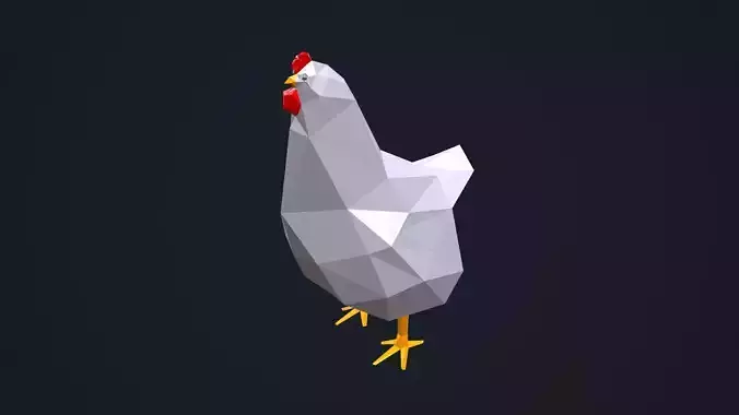 Low Poly Chicken Low-poly 3D model