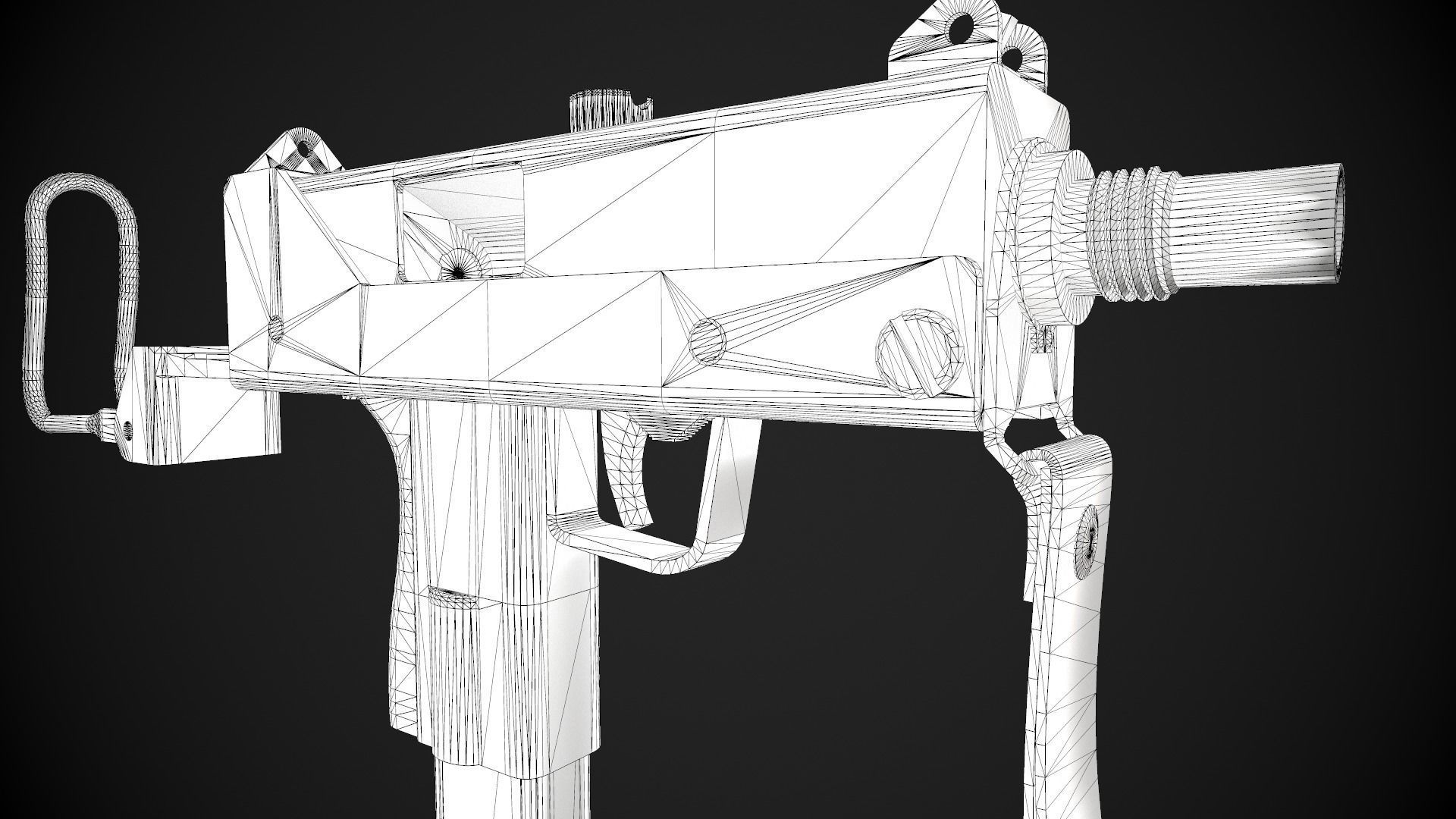 MAC-10 SMG Low-poly 3D model_21