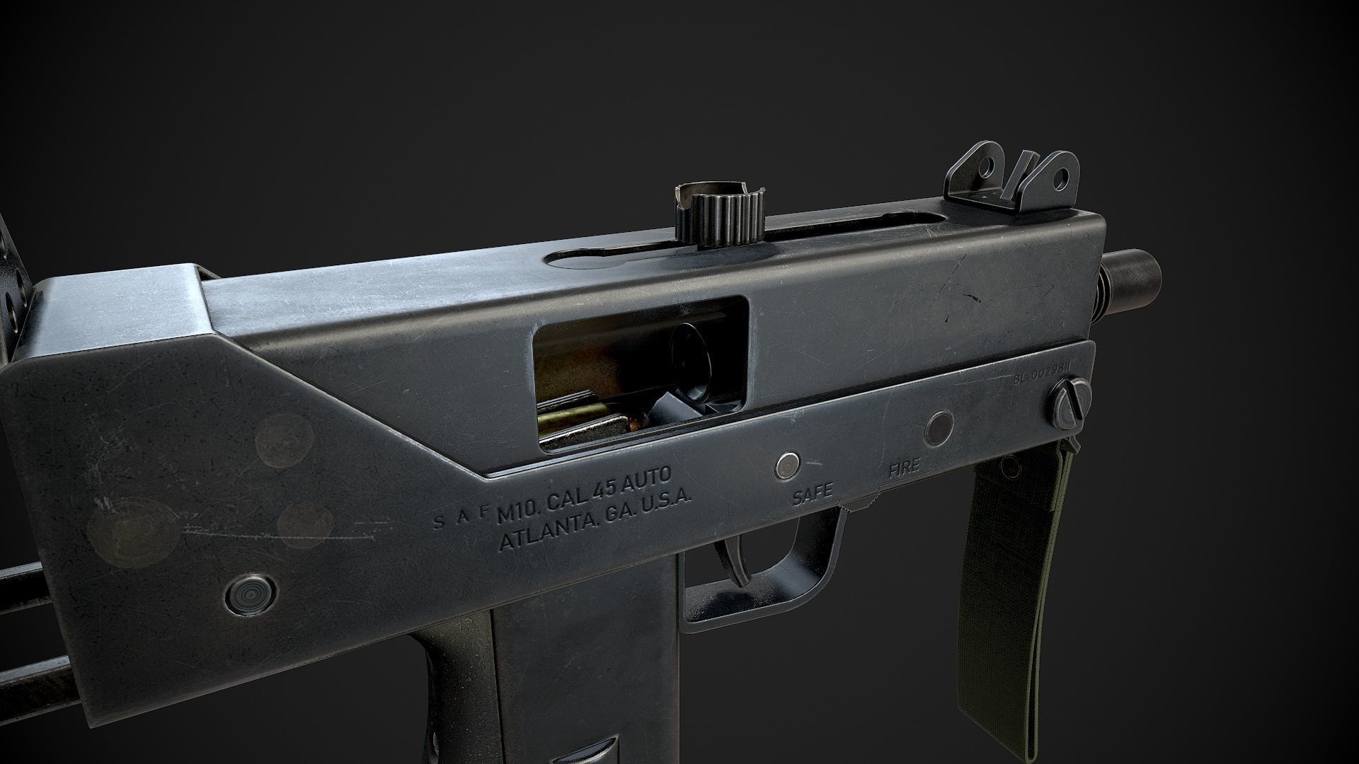 MAC-10 SMG Low-poly 3D model_14