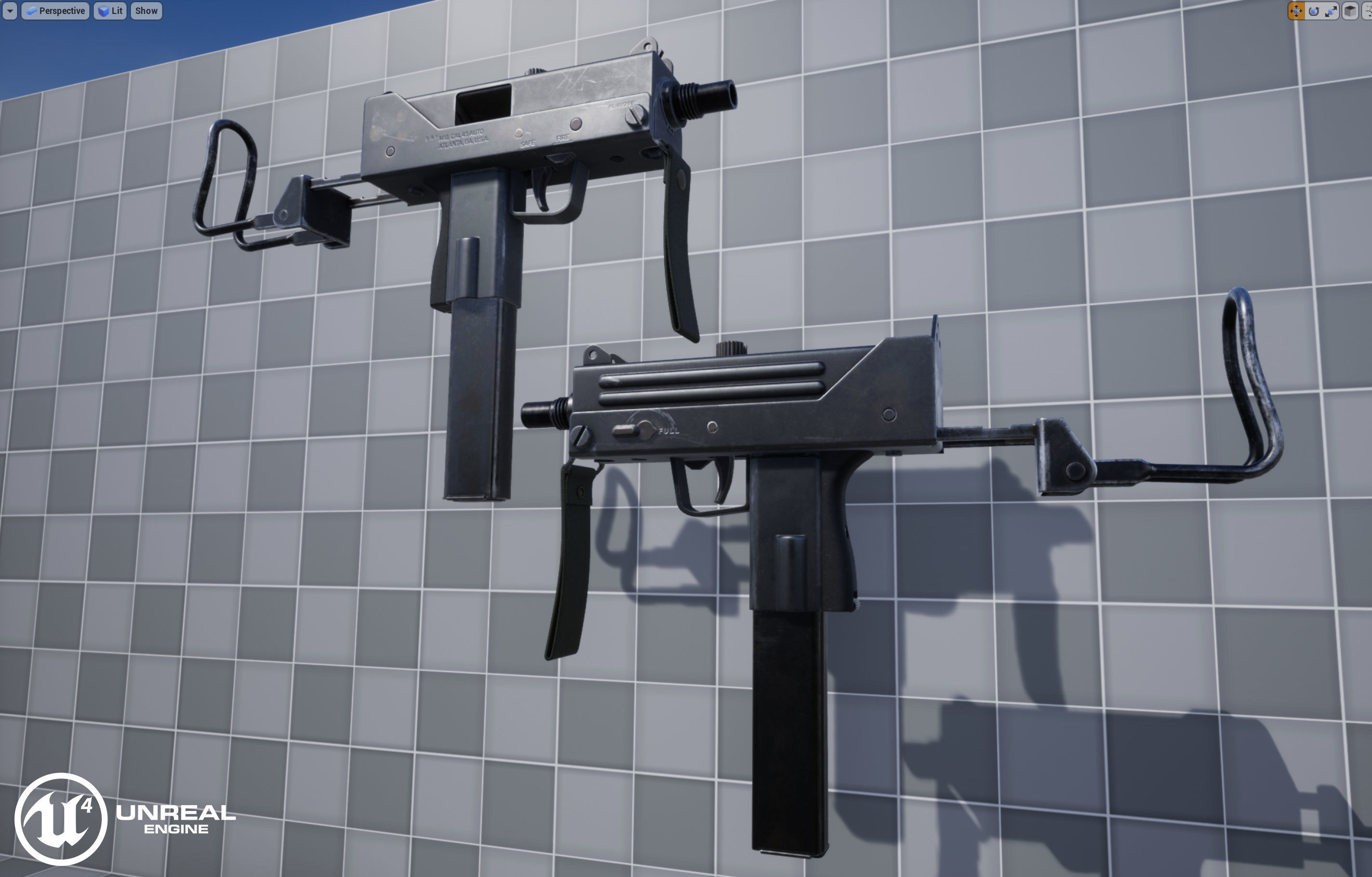MAC-10 SMG Low-poly 3D model_26