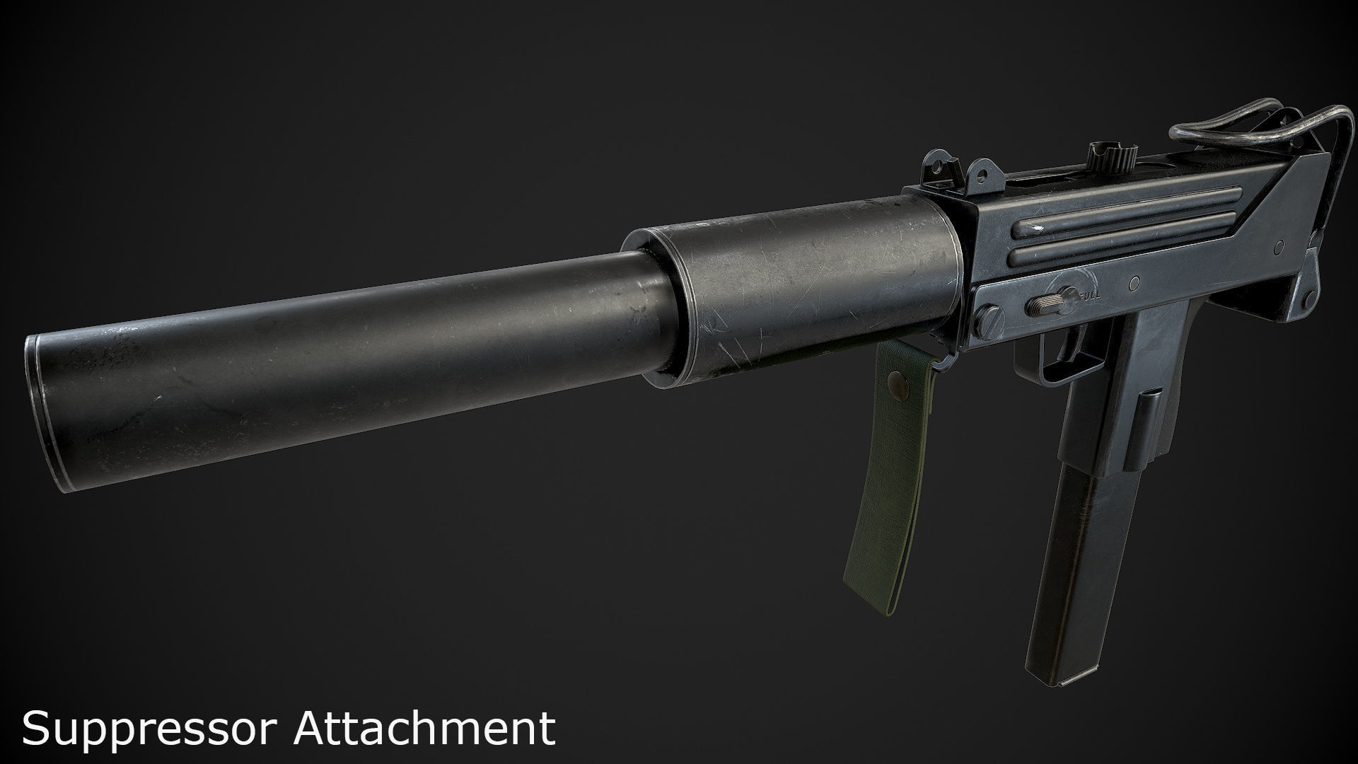 MAC-10 SMG Low-poly 3D model_6