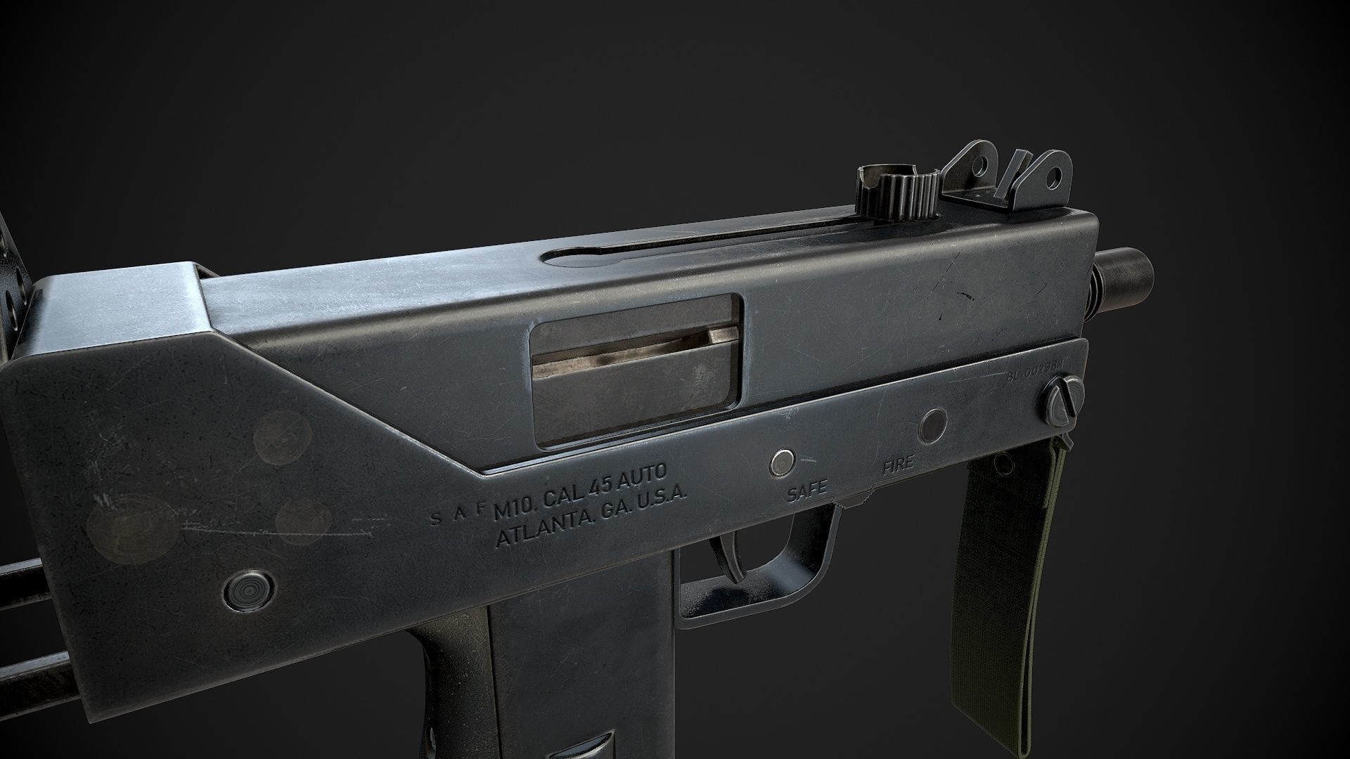 MAC-10 SMG Low-poly 3D model_15
