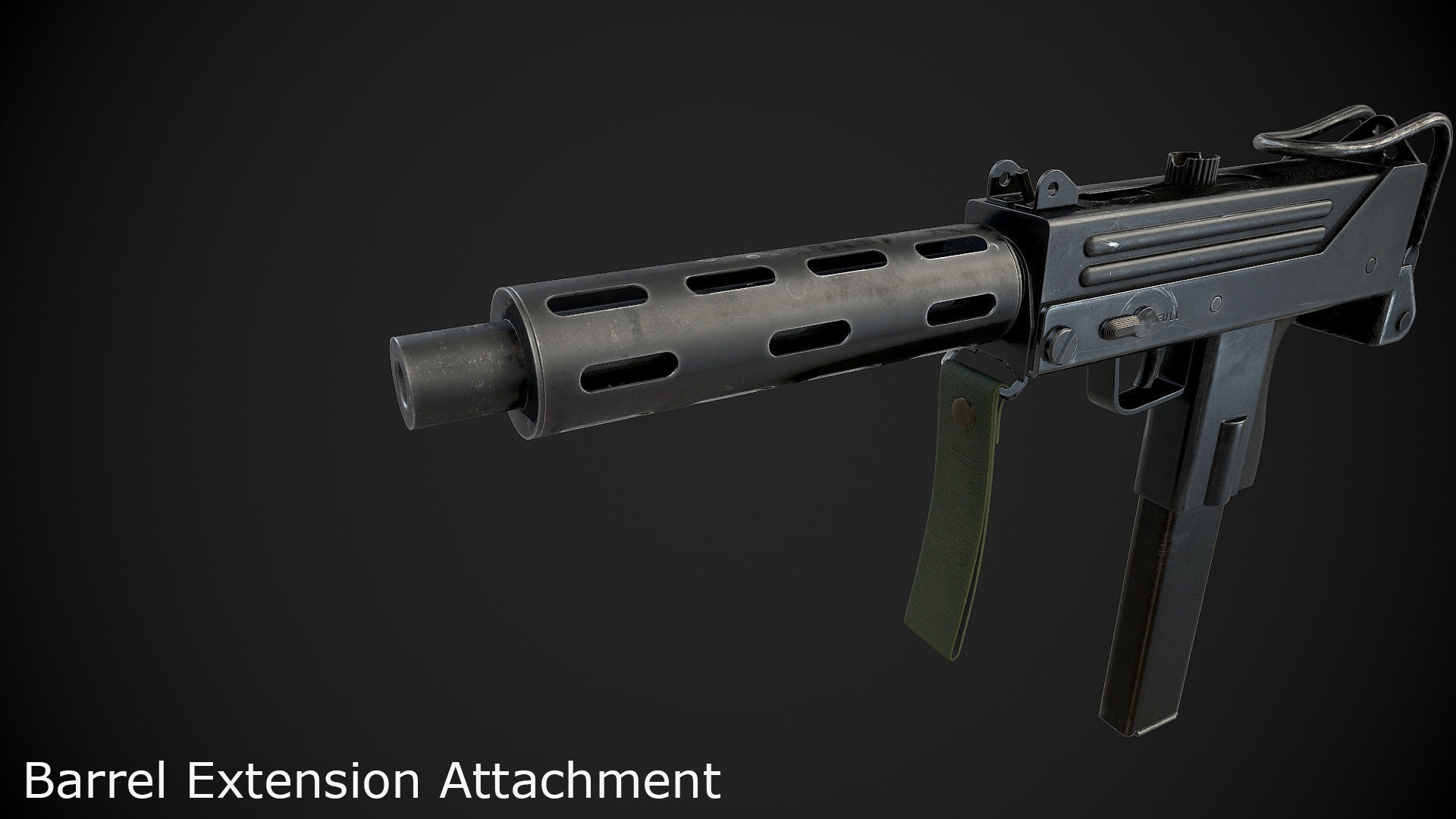 MAC-10 SMG Low-poly 3D model_7