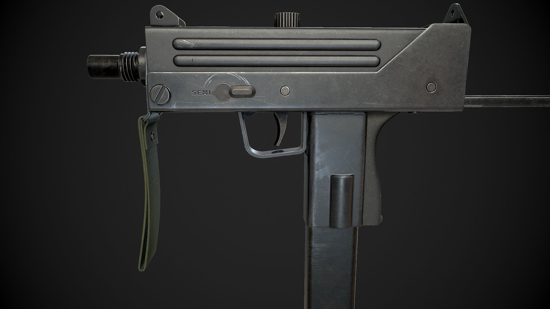 MAC-10 SMG Low-poly 3D model_12