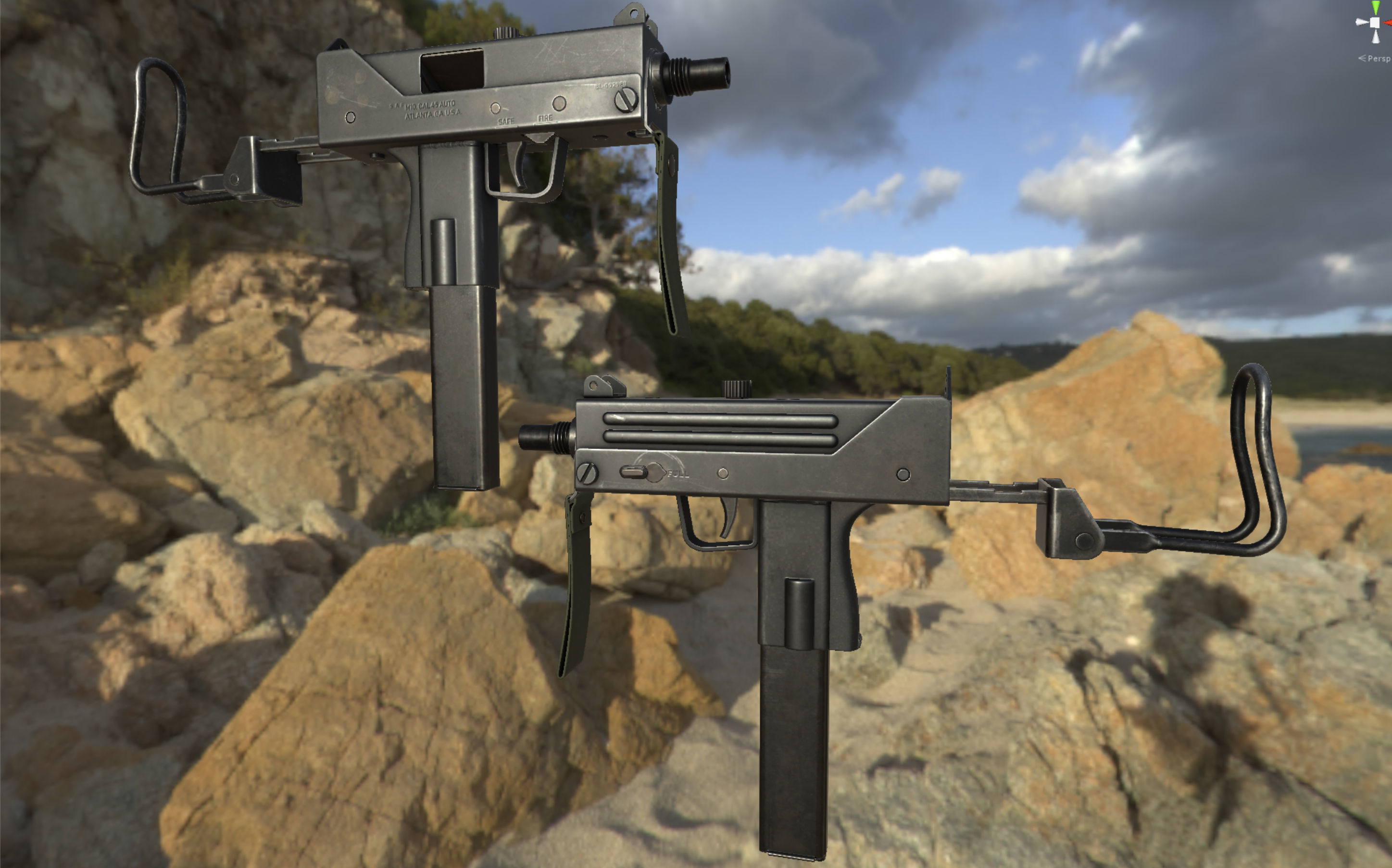 MAC-10 SMG Low-poly 3D model_25