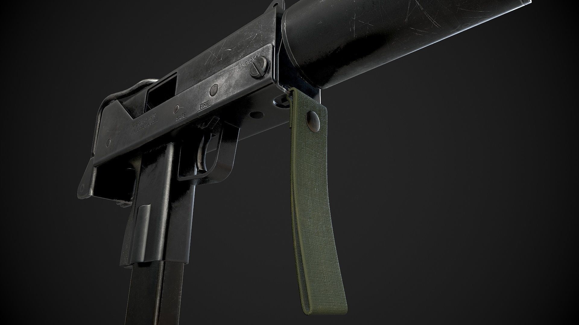 MAC-10 SMG Low-poly 3D model_4