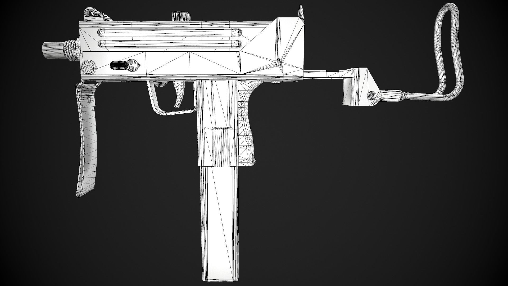 MAC-10 SMG Low-poly 3D model_17