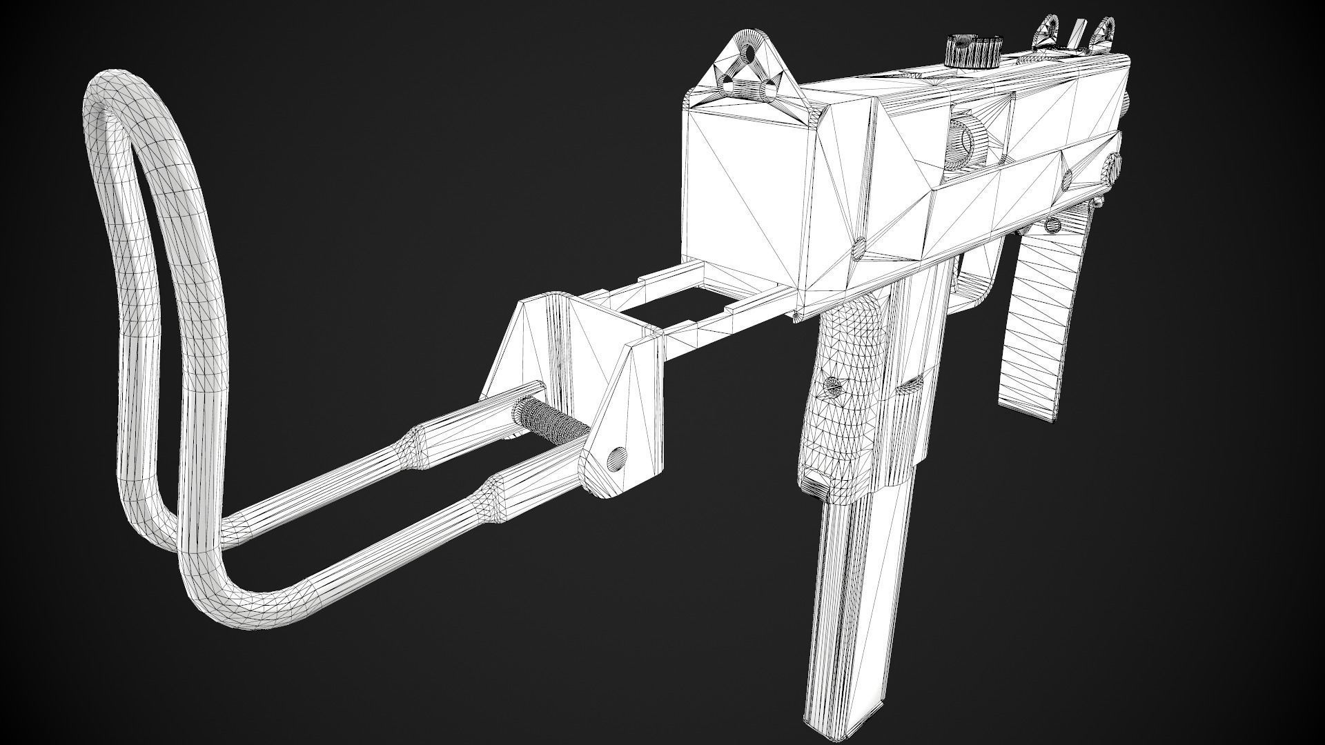 MAC-10 SMG Low-poly 3D model_19