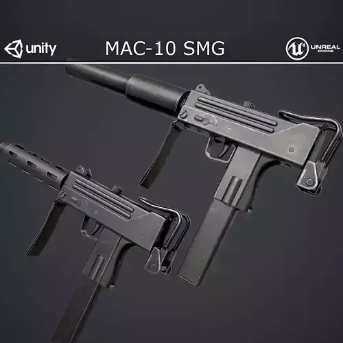 MAC-10 SMG Low-poly 3D model