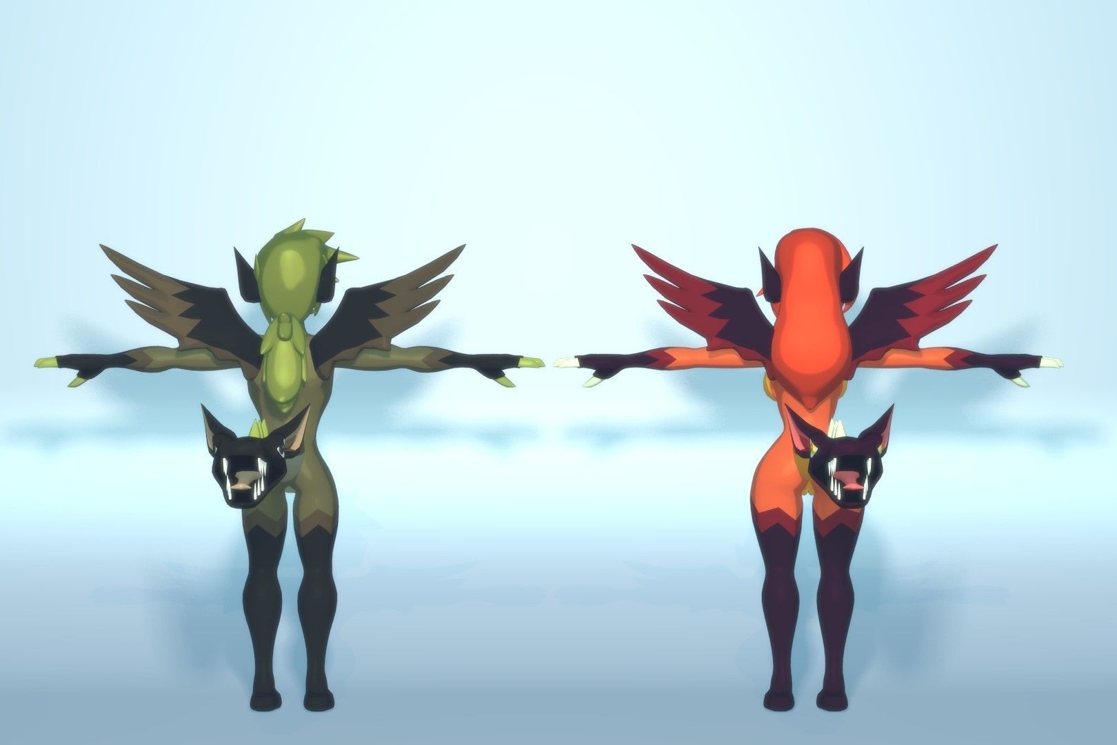 Acheron Amphisbaena Nude Low-poly 3D model_14