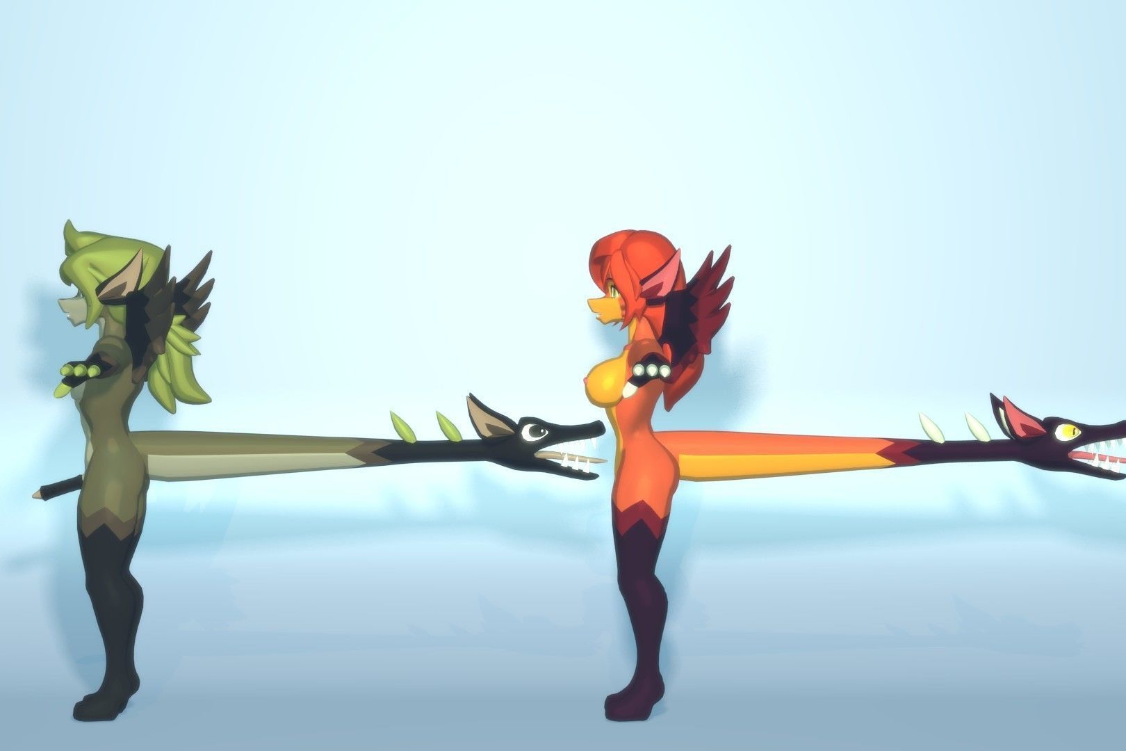 Acheron Amphisbaena Nude Low-poly 3D model_11