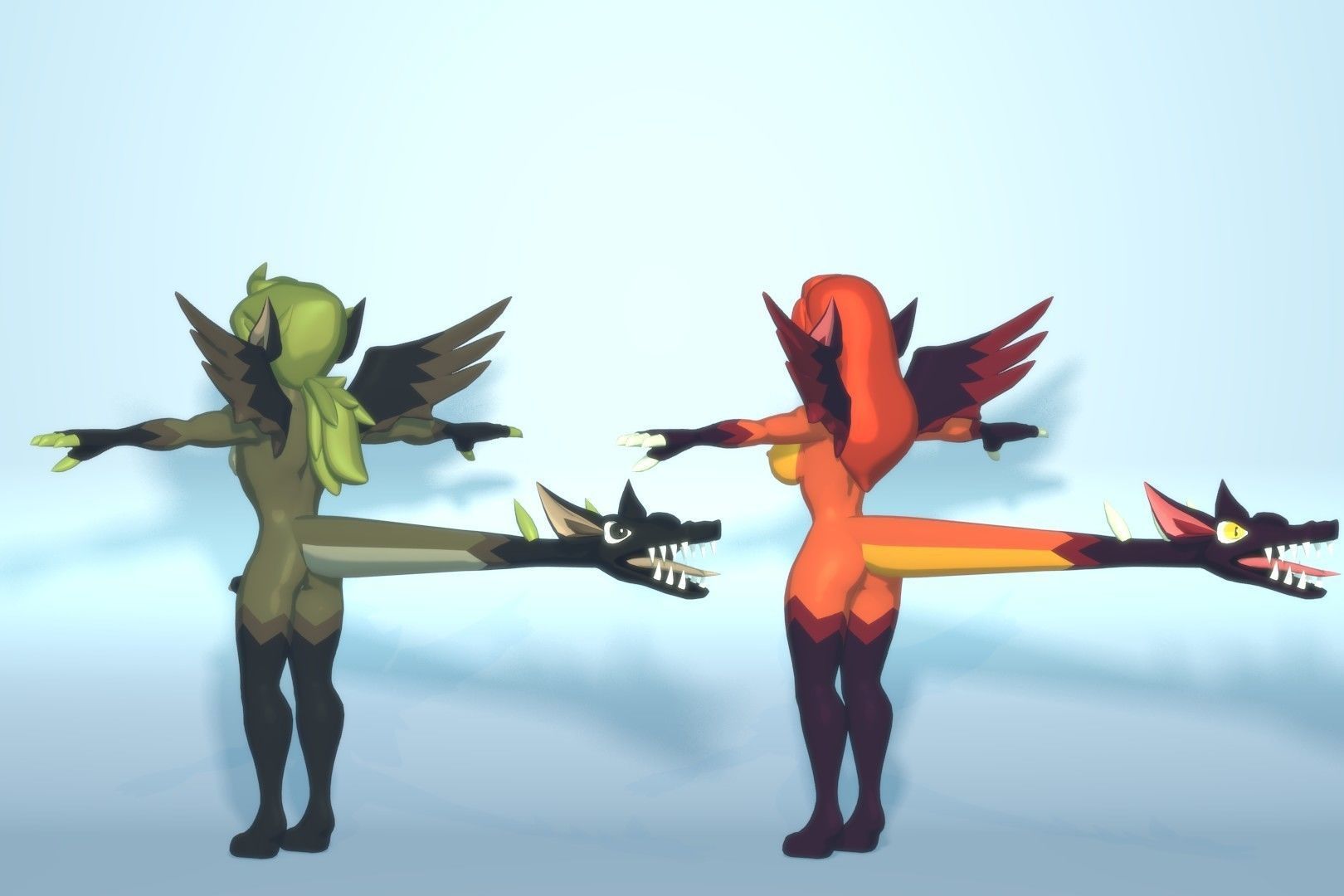 Acheron Amphisbaena Nude Low-poly 3D model_13