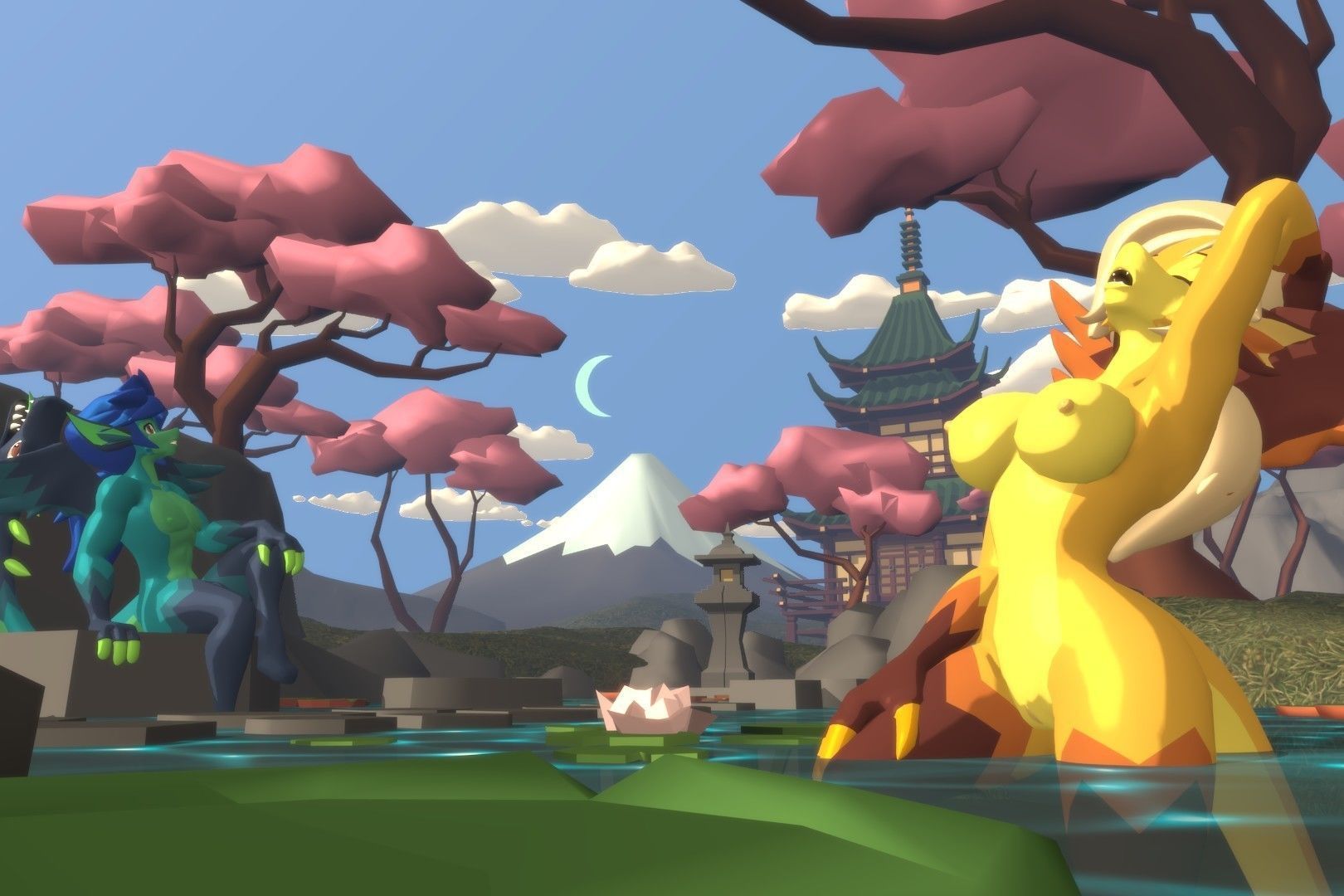 Acheron Amphisbaena Nude Low-poly 3D model_9