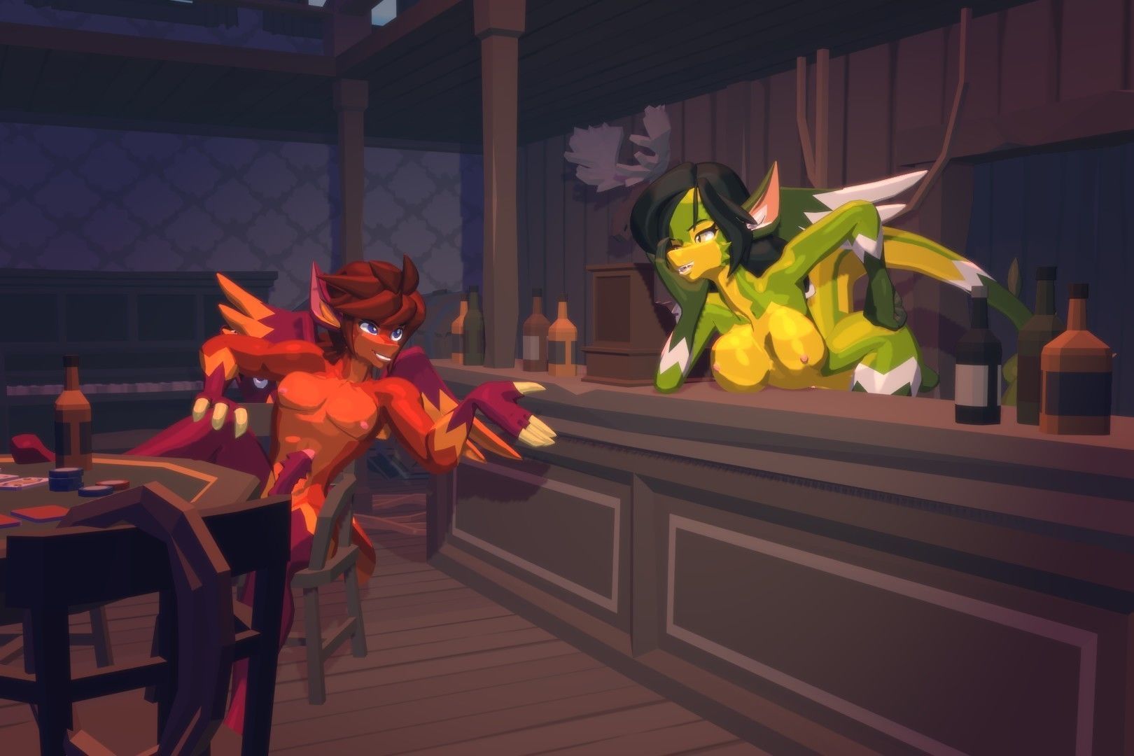 Acheron Amphisbaena Nude Low-poly 3D model_5