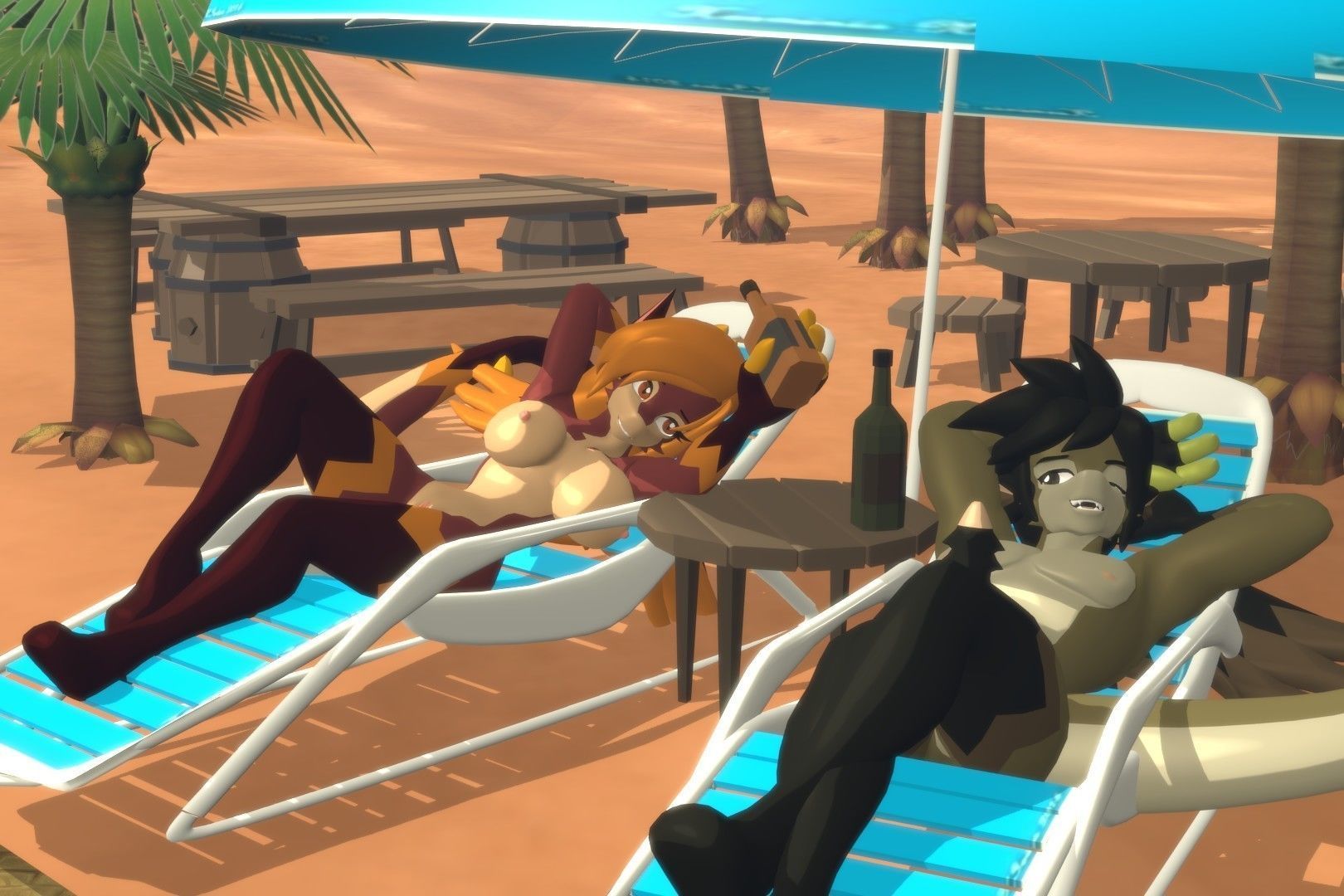 Acheron Amphisbaena Nude Low-poly 3D model_7