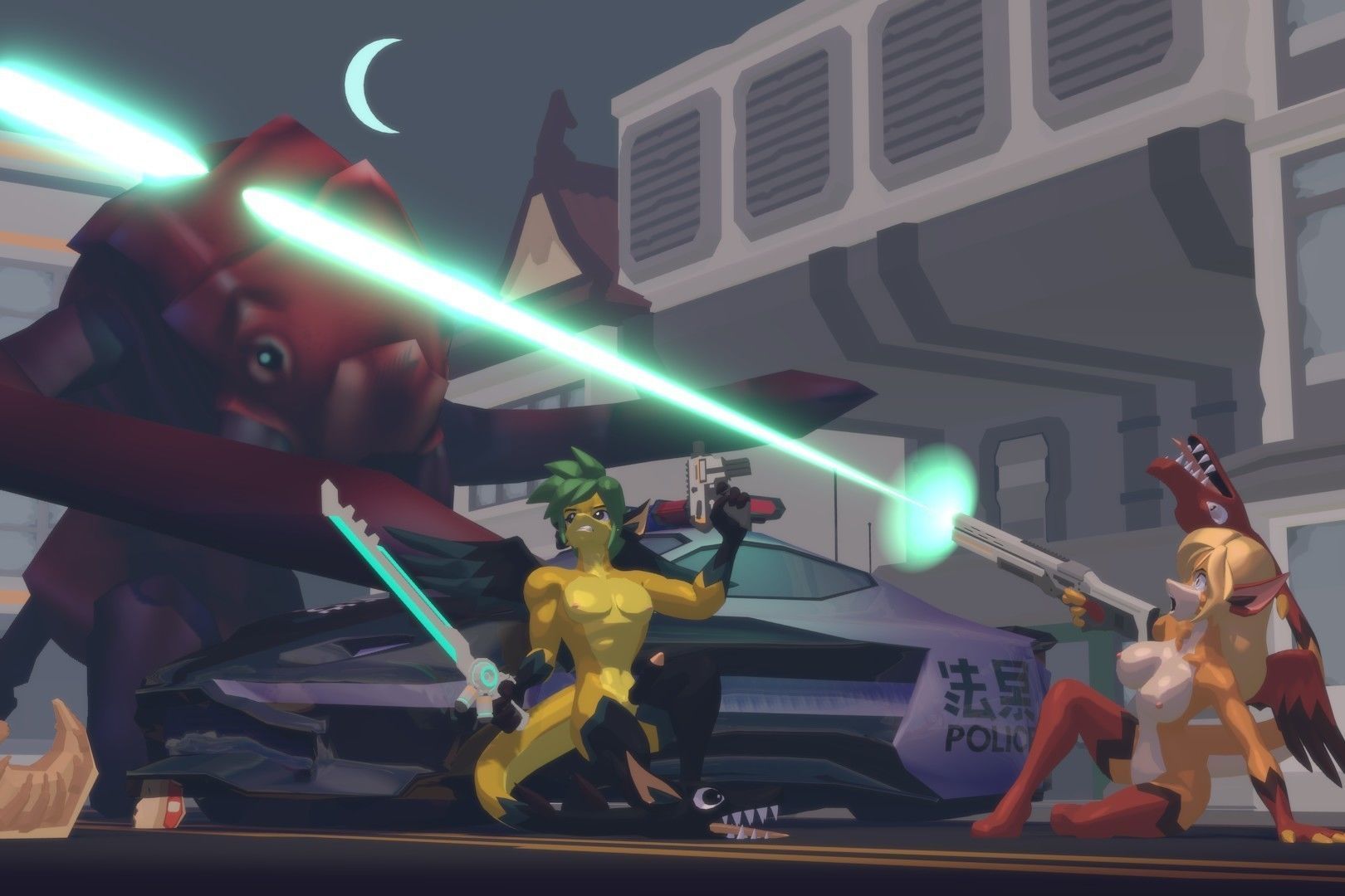 Acheron Amphisbaena Nude Low-poly 3D model_4