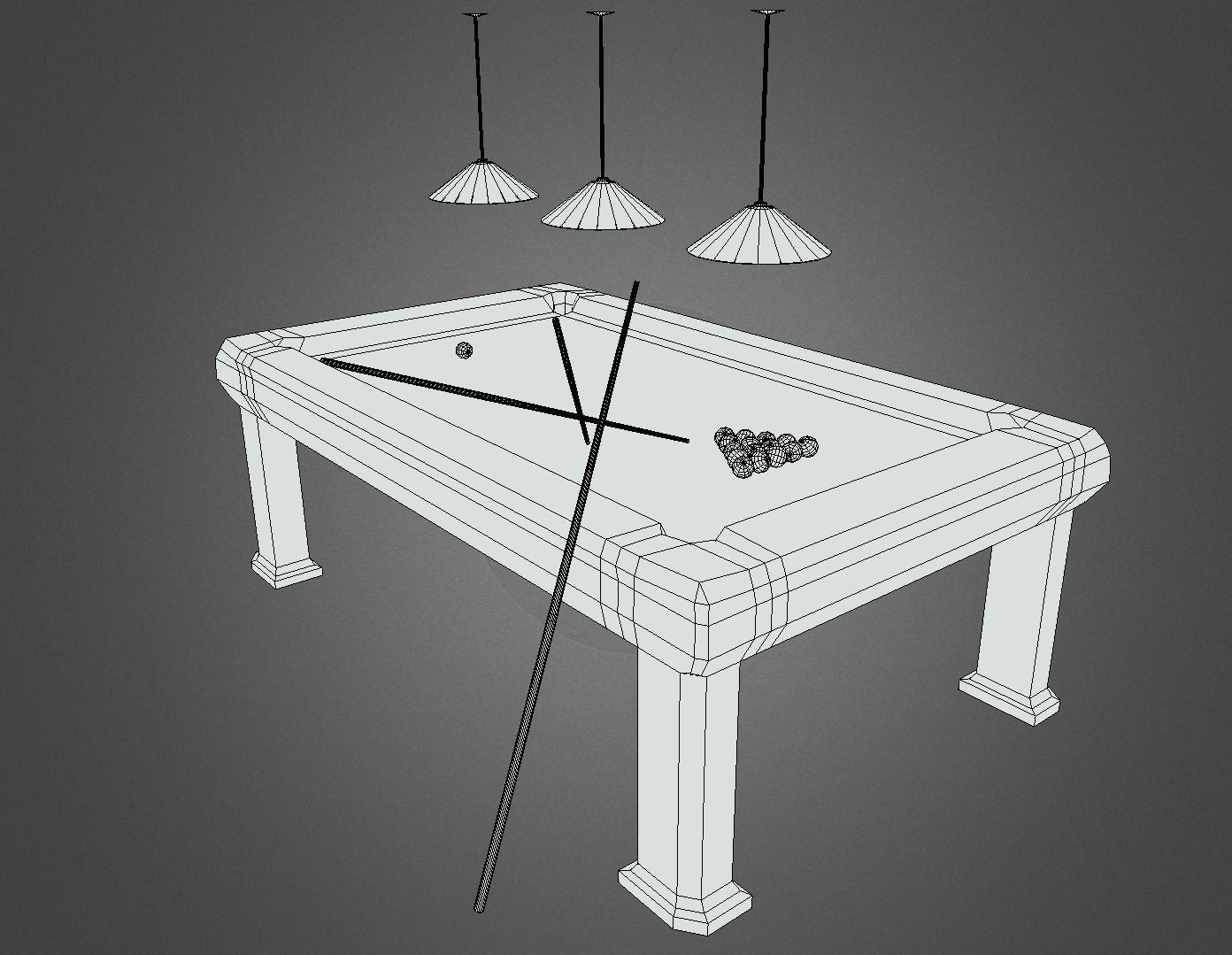 Luxury Pool Table Low-poly 3D model_13