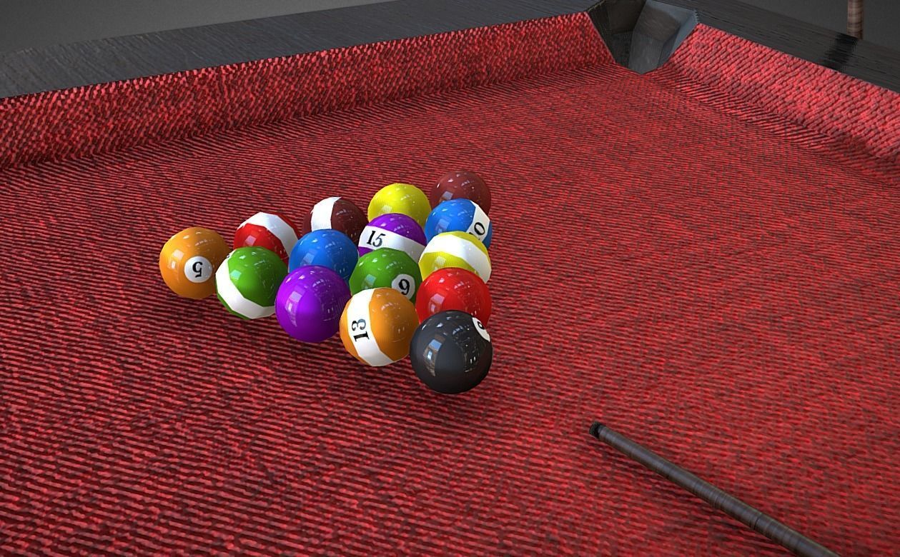 Luxury Pool Table Low-poly 3D model_2