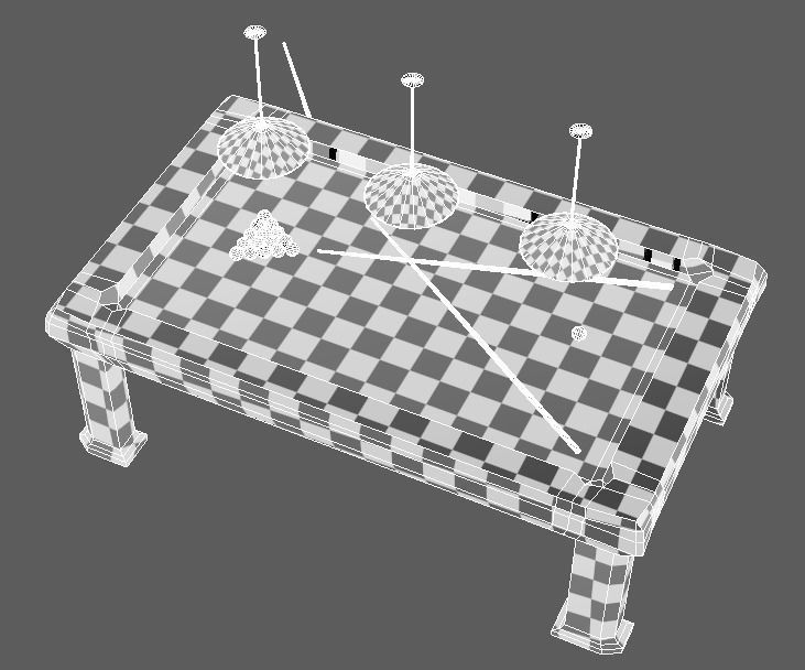 Luxury Pool Table Low-poly 3D model_12