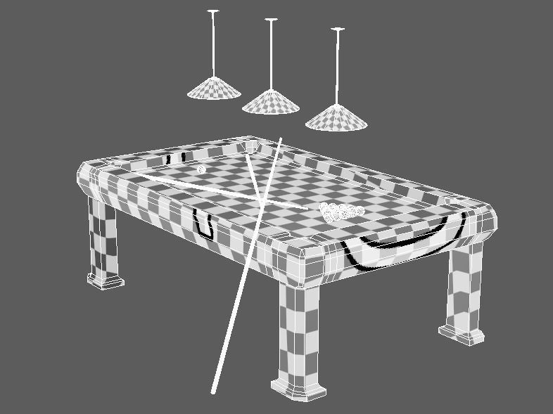 Luxury Pool Table Low-poly 3D model_7