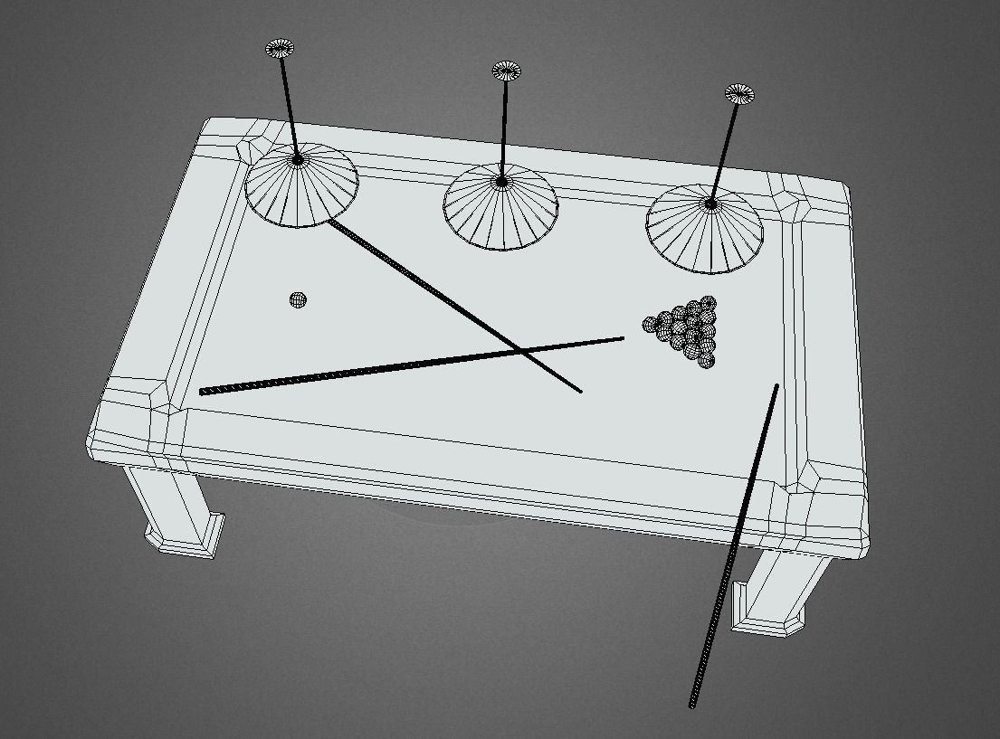 Luxury Pool Table Low-poly 3D model_18