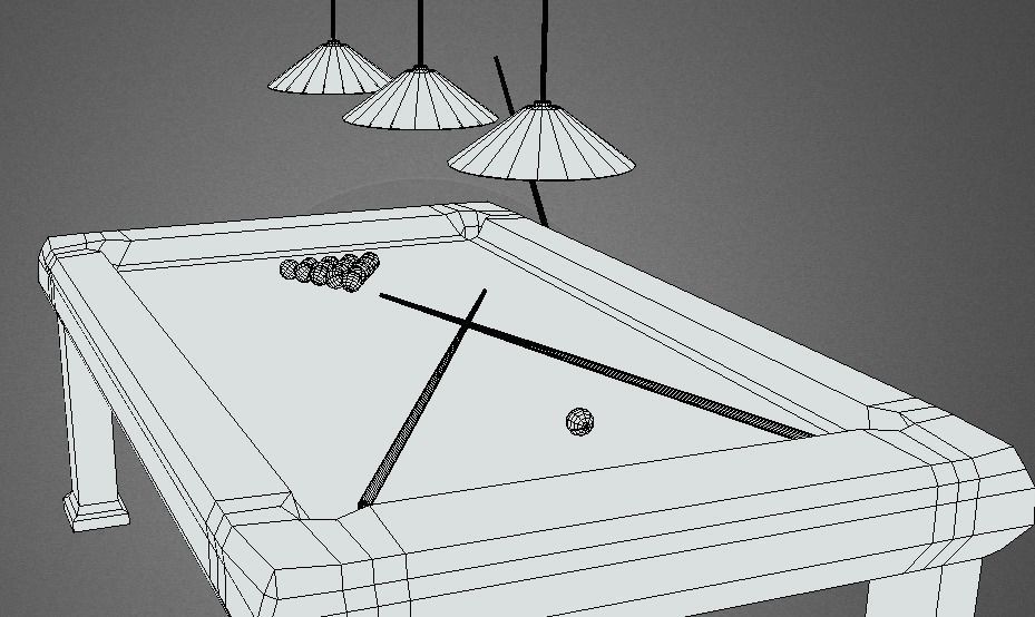 Luxury Pool Table Low-poly 3D model_14