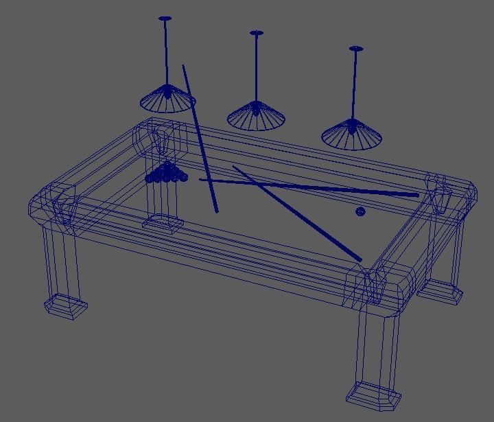 Luxury Pool Table Low-poly 3D model_19