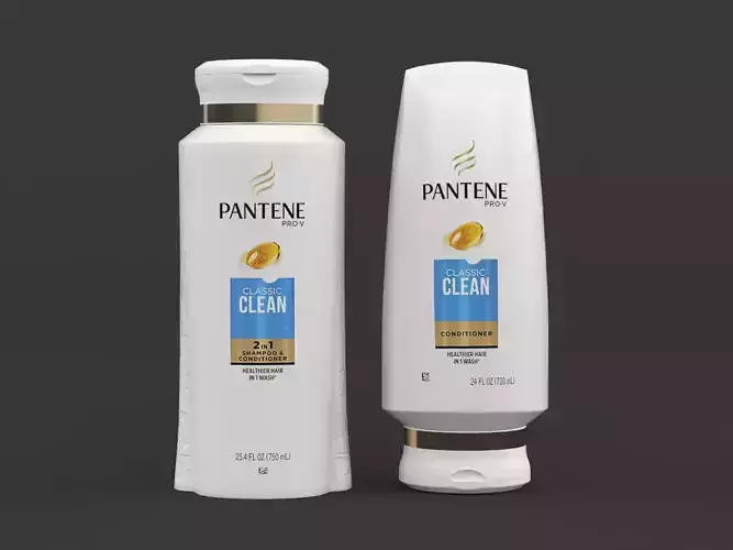 Pantene Pro-V Classic Clean Shampoo and Conditioner 3D model