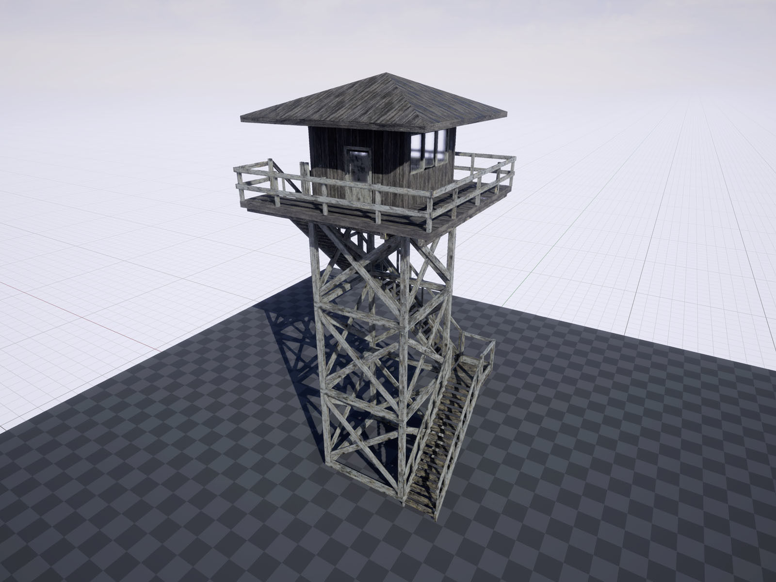 Modular Fire lookout tower PBR Low-poly 3D model_3