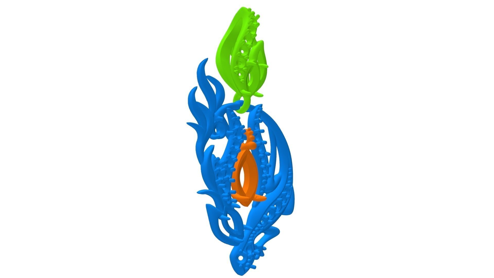 Salamander pendant 3D print model_34