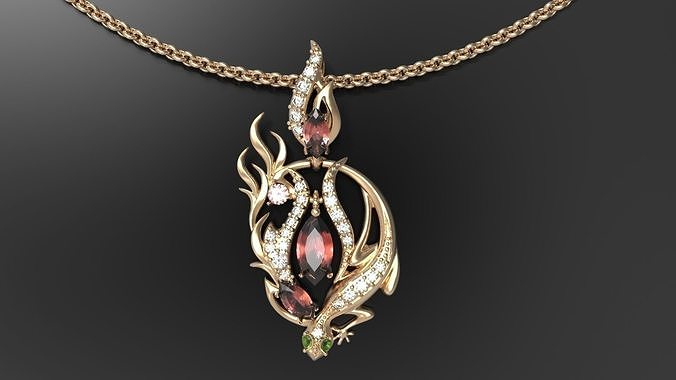 Salamander pendant 3D print model