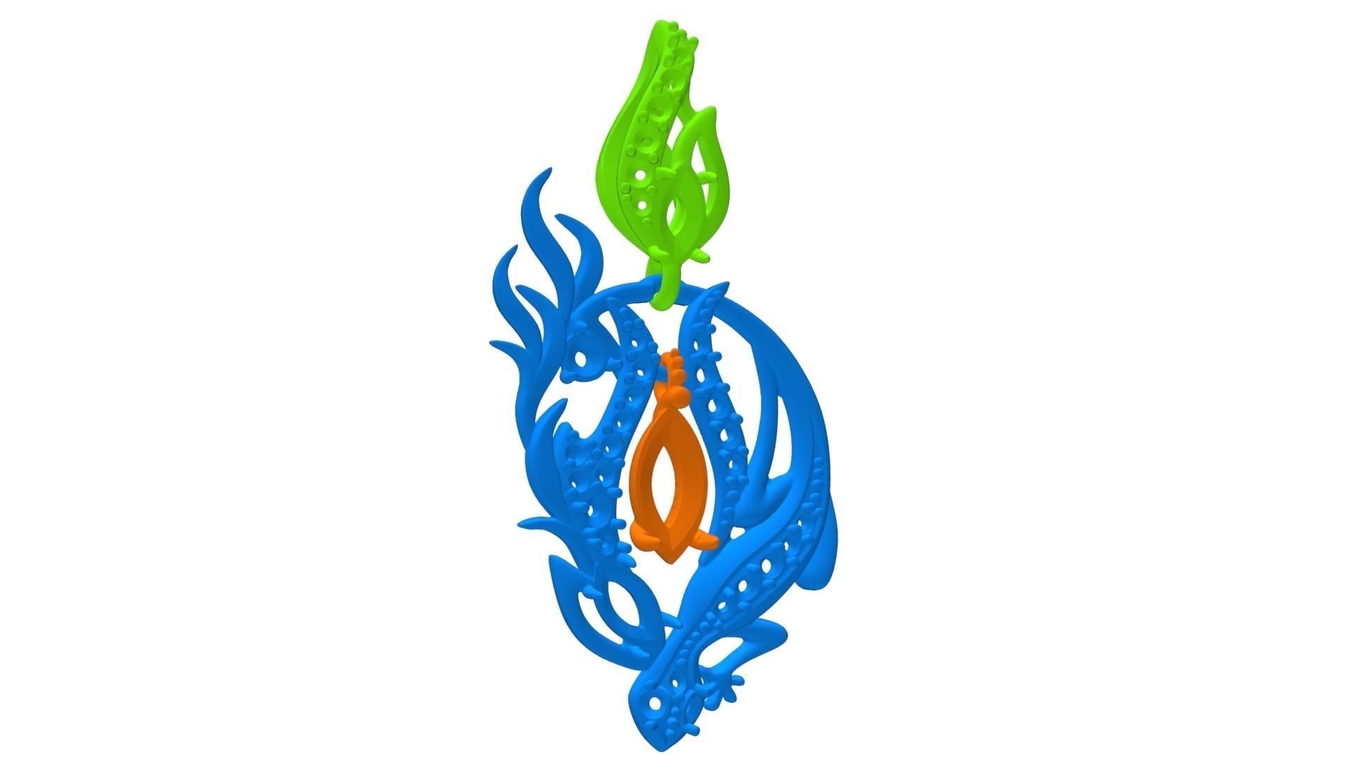 Salamander pendant 3D print model_35