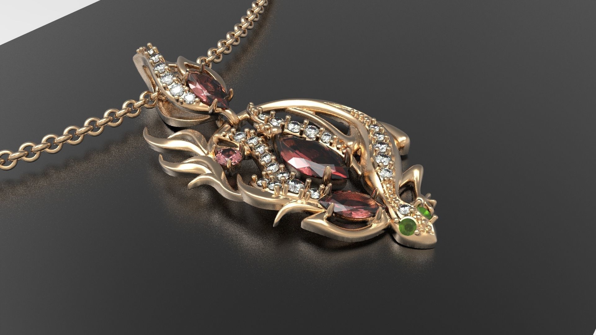 Salamander pendant 3D print model_1